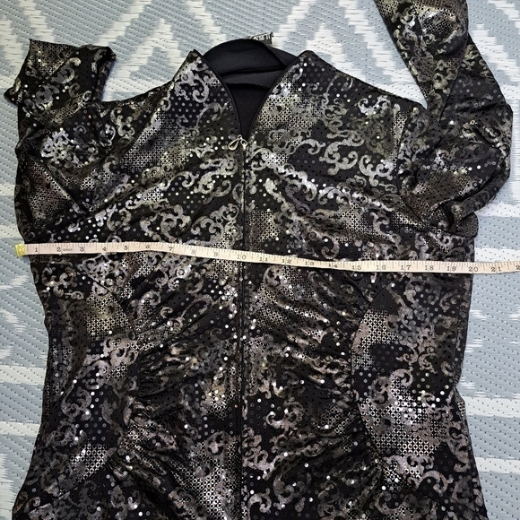 Joseph Ribkoff Artsy Geometric Sequined Ruched‎  Jacket - Picture 10 of 11